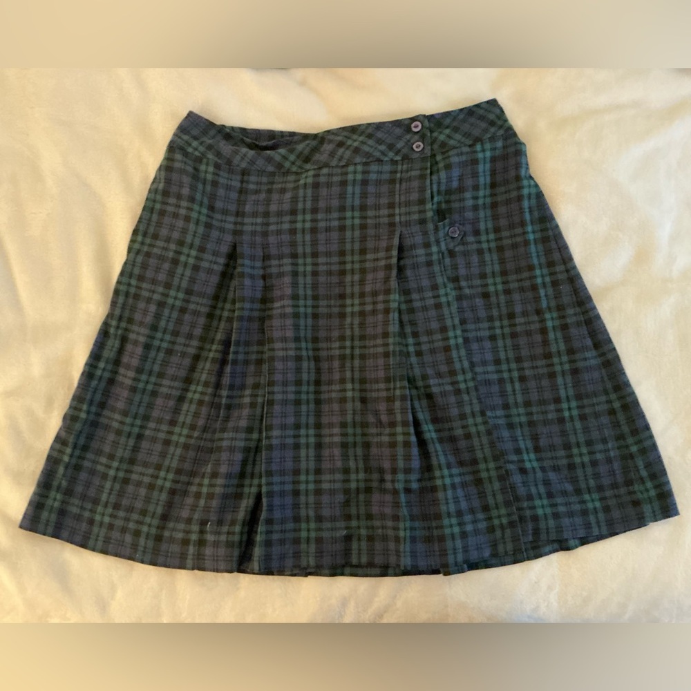 Green Plaid Skater Skirt NWOT